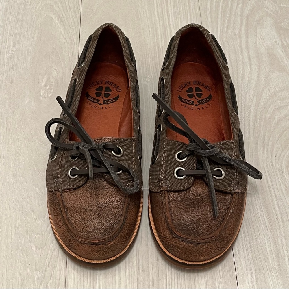 Brown Leather Lucky Brand Boat Shoes/Loafers Size 6